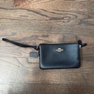 Coach Small Black Leather Wristlet